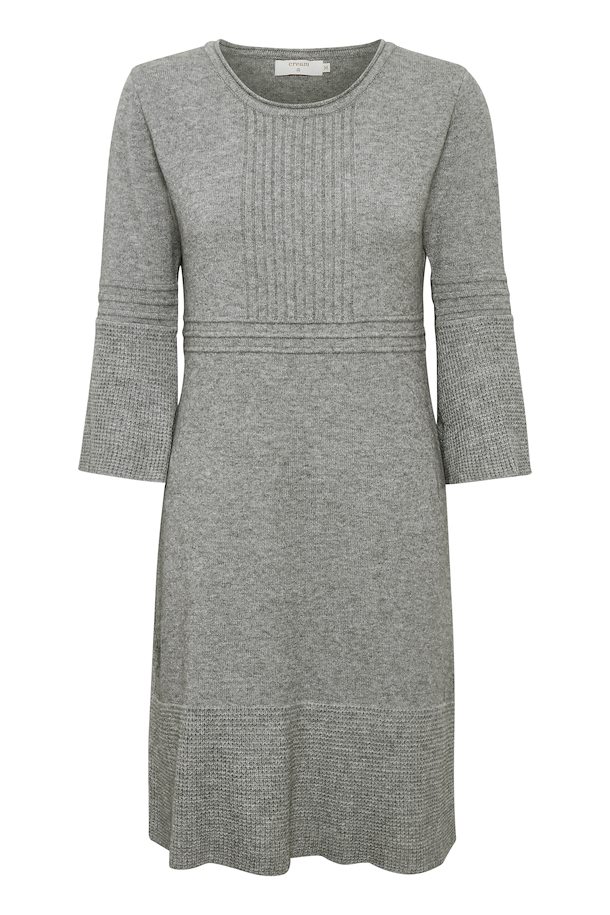 Cream Light grey melange Knitted dress – Shop Light grey melange ...