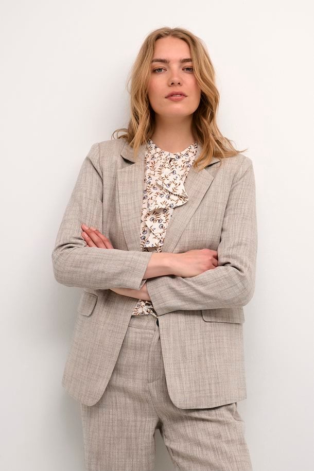 Cream Sand Herringbone Melange CRTurid Blazer – Shop Sand Herringbone  Melange CRTurid Blazer here